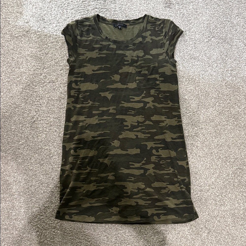 Sanctuary Green Camouflage T-Shirt Dress